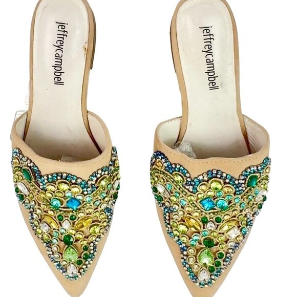 Jeffrey Campbell For Anthropologie Olden Flats Gem Embellished Suede Shoe 5.5M - Picture 2 of 11